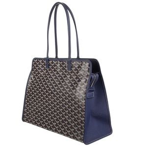 GOYARD Hardy PM Goyardine Canvas and Leather Shoulder Tote Bag - Navy  NWT!